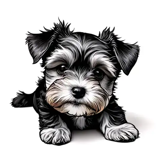schnoodle puppy tattoo design idea