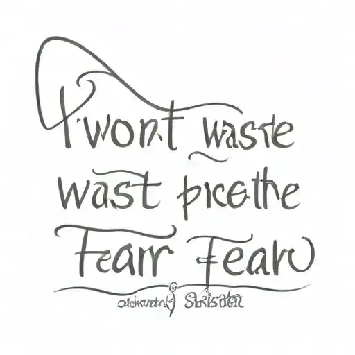 the quote "I won't waste another breath on fear of man or fear of death" tattoo design idea