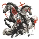 horse, snake and rabbit tattoo design idea
