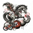 horse, snake and rabbit tattoo design idea