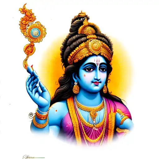 Krishna Telling Bhagavad Gita tattoo design idea