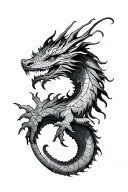 aspen leaf dragon tattoo design idea