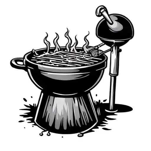 BBQ smoker with DMG tattoo design idea