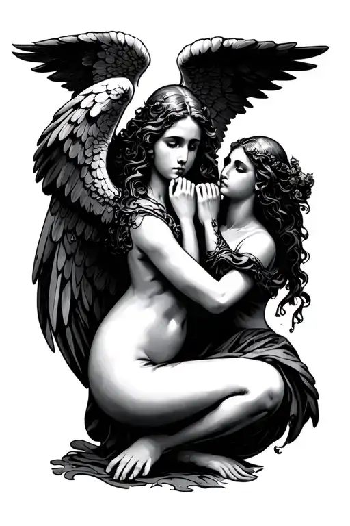 hear no evil see no evil speak no evil angels tattoo design idea