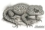 leopard gecko tattoo design idea