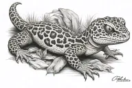 leopard gecko tattoo design idea