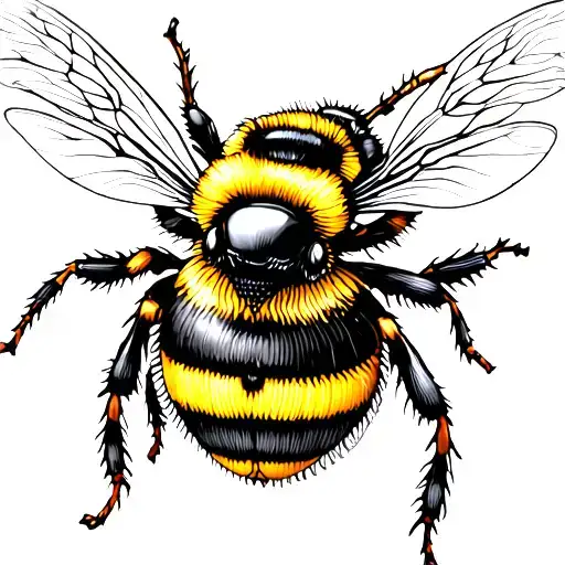 bumble bee made out of seashells tattoo design idea