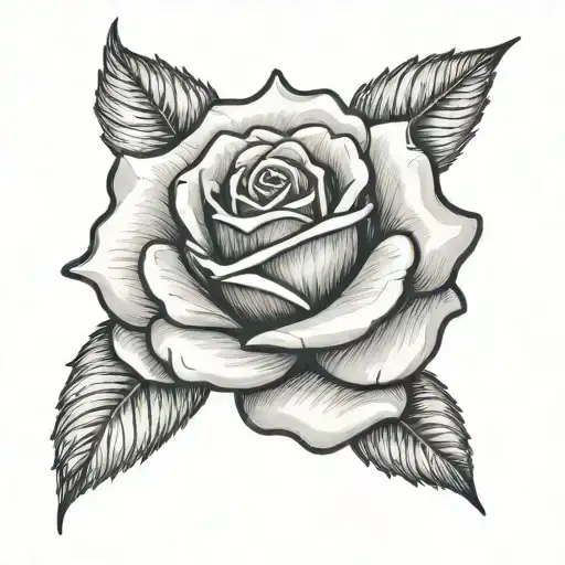 rose on wrist with cursive alex name as stem tattoo design idea