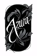 cursive name Azura tattoo design idea