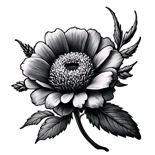 February And July Birth Flower tattoo design idea