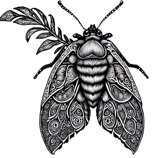 Mandala Moth tattoo design idea