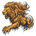 mad lion roaring tattoo design idea
