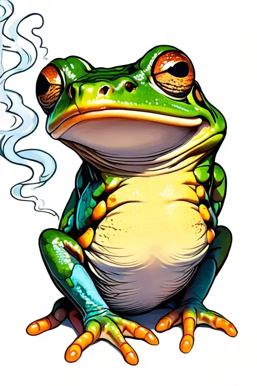 Frog smoking tattoo design idea