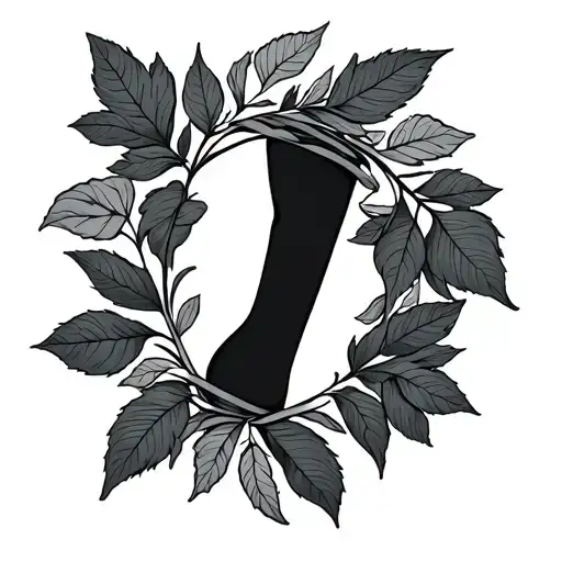 Leaves Around Knee tattoo design idea