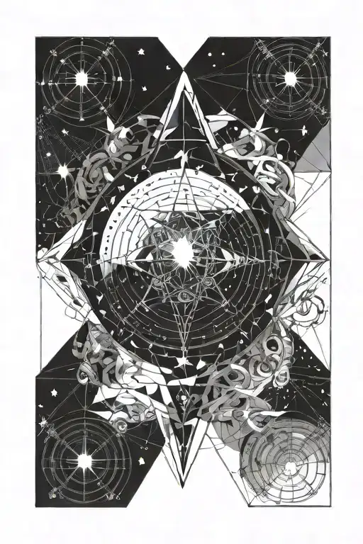 astrological symbols tattoo design idea