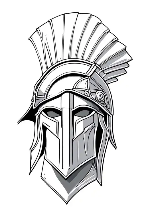Spartan warrior facing tattoo design idea