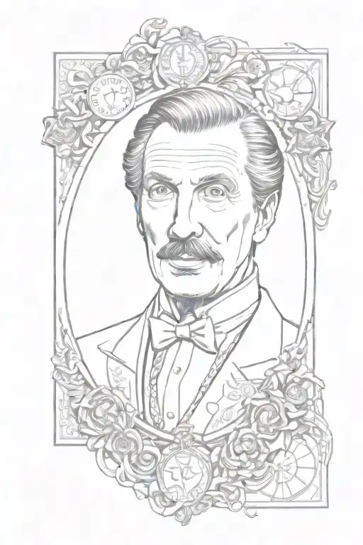 vincent price tarot card design featuring tattoo design idea