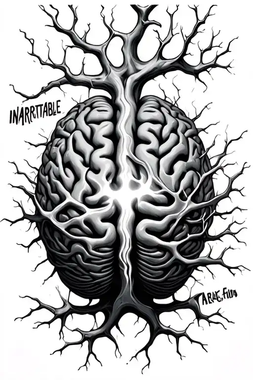 realistic neuron firing in the brain inside With the word inarrêtable  tattoo design idea