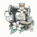 sewing machine hawaii  cocktail wave plumeria cushions tattoo design idea
