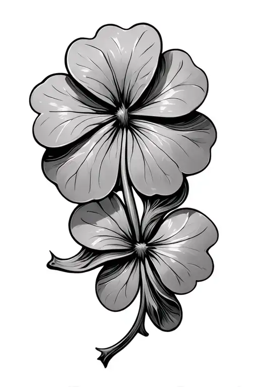 five leaf clover intertwined tattoo design idea