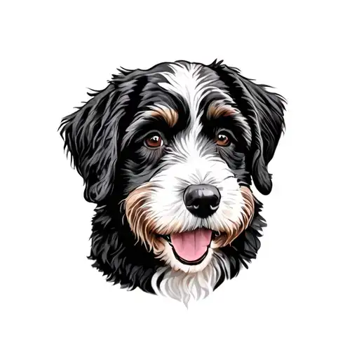 Bernedoodle tattoo design idea