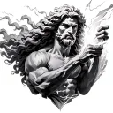 Zeus throwing a lightning bolt tattoo design idea