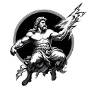 Zeus throwing a lightning bolt tattoo design idea