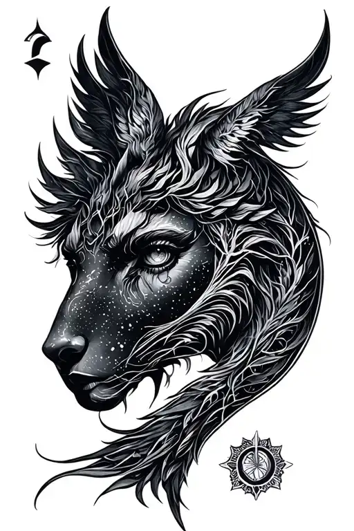 acquarius & gemini zodiac sign minimal tattoo design idea