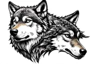 bold lining front face lone wolf chest tattoo tattoo design idea