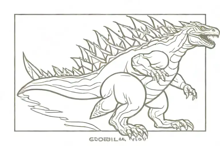 Godzilla tattoo design idea