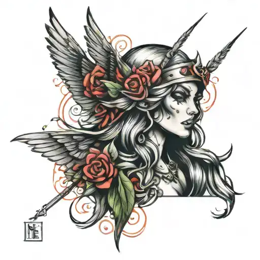 Gwyn Ap Hudd, Valkyrie, Banshee, Ogmios, Cyelluntu. tattoo design idea