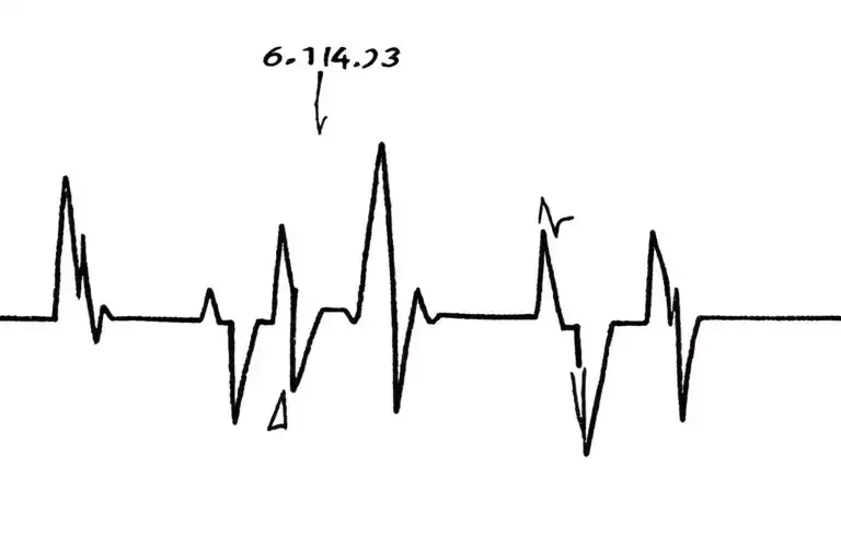 6:14 6:15 and 6:23 on heartbeat line tattoo design idea