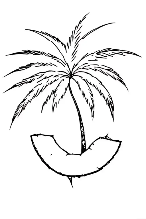 coconut tree silhouette tattoo design idea