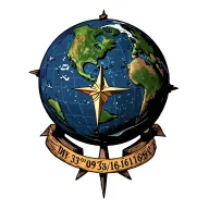 earth globe, a 3d compass star, Latitude 39.103118°N, Longitude 84.512020°W, and my birth date 08/16/1961 tattoo design idea