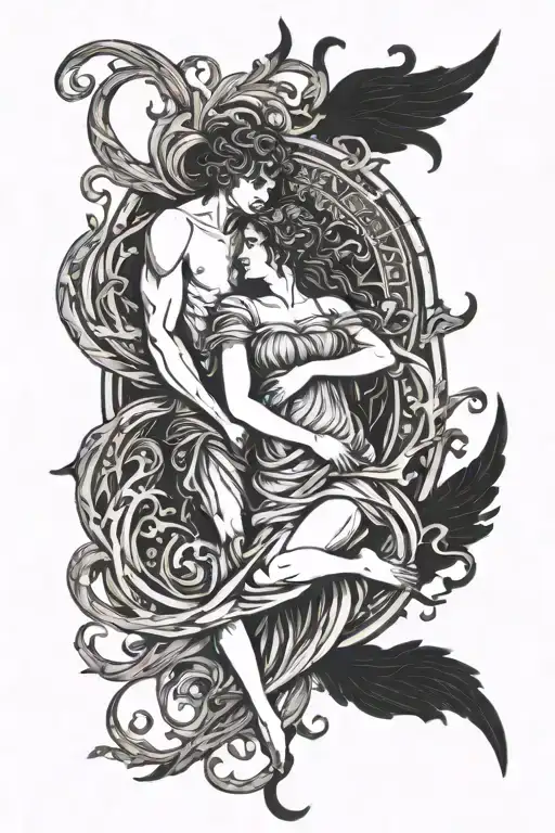 Orpheus And Eurydice tattoo design idea