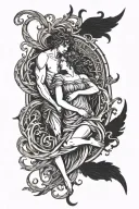 Orpheus And Eurydice tattoo design idea