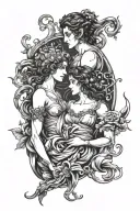 Orpheus And Eurydice tattoo design idea