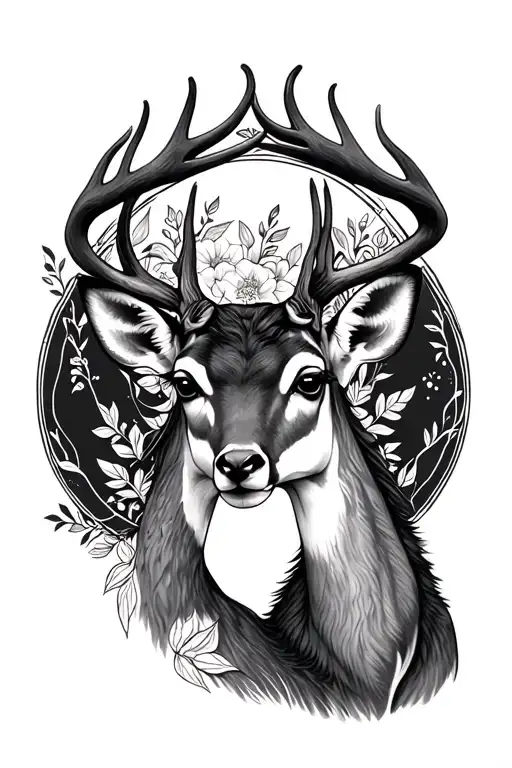nara female deer bowing their heads tattoo design idea