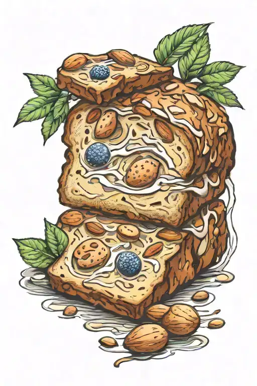 almond bread tattoo design idea