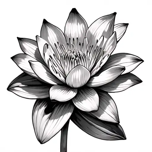 daffodil larkspur waterlily tattoo design idea