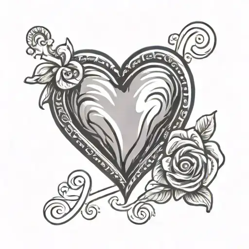 candy heart with 14 inside tattoo design idea