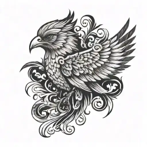 fenix bird tattoo design idea
