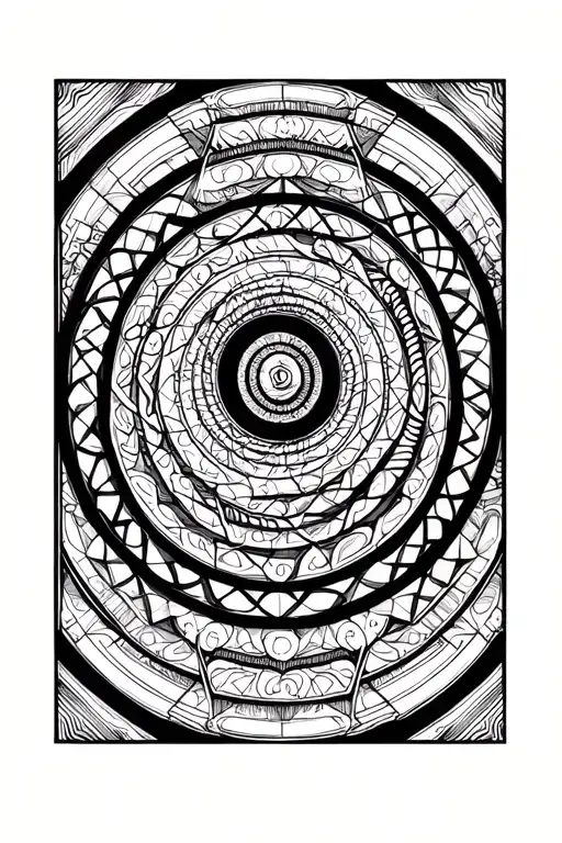 micro realism geometric black work, centered around the theme of Marcus Aurelius and stoicism, Fibonacci spiral included tattoo design idea