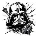 fine line dainty star wars tattoo design idea