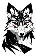 Front facing white fox looking tattoo design idea
