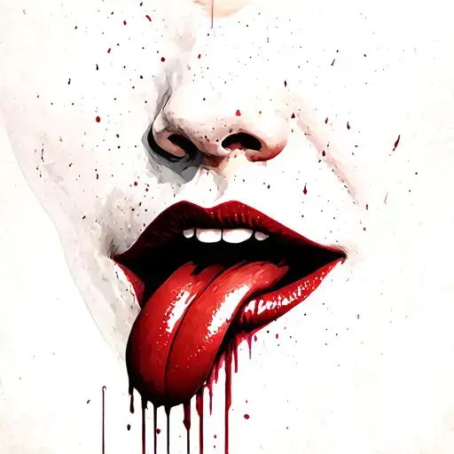 lips, tongue tattoo design idea