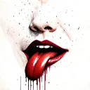 lips, tongue tattoo design idea