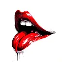 lips, tongue tattoo design idea