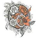 To create a single cohesive pattern that incorporates "Salma," "Ryan," and "Ella," I'll suggest combining elements from  tattoo design idea