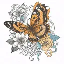 To create a single cohesive pattern that incorporates "Salma," "Ryan," and "Ella," I'll suggest combining elements from  tattoo design idea